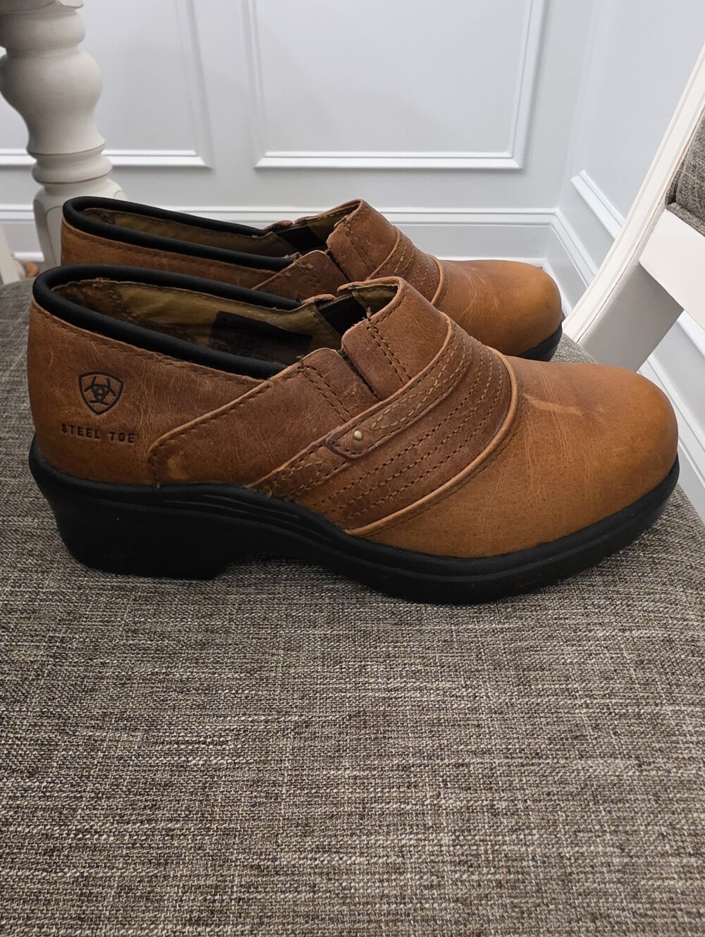 Ariat Brown Steel Toe Safety Clogs Size 8
